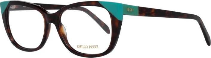 EMILIO PUCCI Bruine Dames Optische Frames met Branded Hoes Multicolor Dames