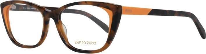 EMILIO PUCCI Bruine Rechthoekige Optische Monturen voor Vrouwen Multicolor Dames