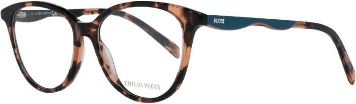 EMILIO PUCCI Bruine ovale optische monturen met merkhoes Brown Dames