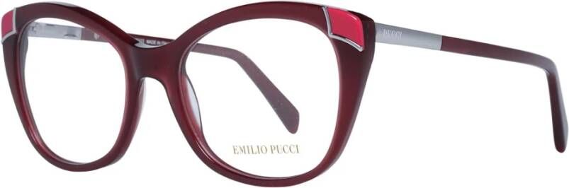 EMILIO PUCCI Bourgondische Butterfly Optische Frames met Hoes Red Dames