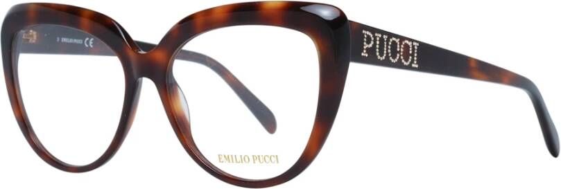 EMILIO PUCCI Stijlvolle Cat Eye Optische Monturen Brown Dames