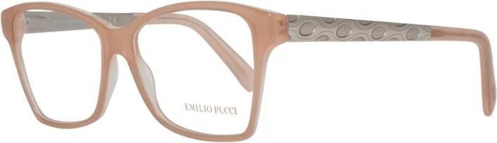 EMILIO PUCCI Roze Vierkante Optische Monturen Veer Scharnier Pink Dames