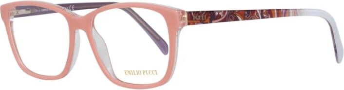 EMILIO PUCCI Stijlvolle Roze Optische Monturen met Veerscharnier Multicolor Dames