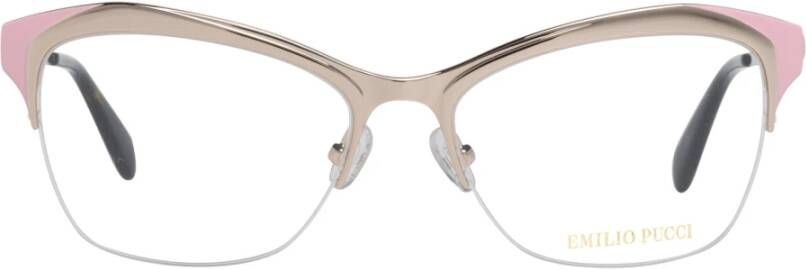 EMILIO PUCCI Rose Gouden Half-Rim Optische Monturen voor Vrouwen Pink Dames