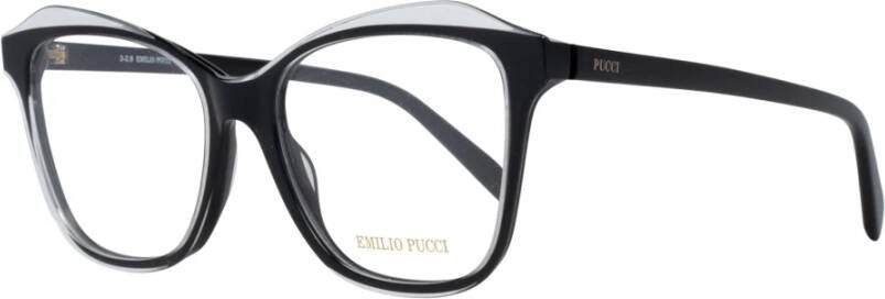 EMILIO PUCCI Zwarte Kunststof Volledige Rand Optische Monturen Black Dames