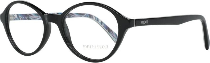 EMILIO PUCCI Zwarte ovale optische monturen met plastic lenzen Black Dames