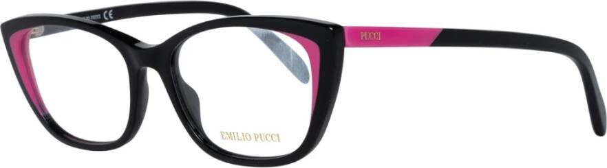 EMILIO PUCCI Zwarte plastic optische monturen voor vrouwen Black Dames