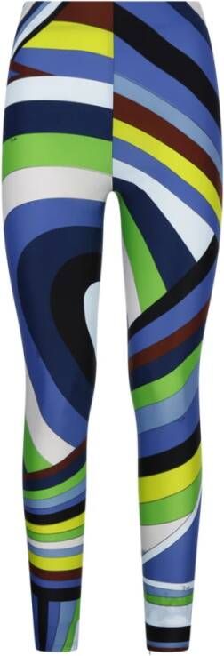 EMILIO PUCCI Groen Blauw Leggings Meerkleurig Dames
