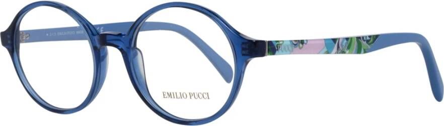 EMILIO PUCCI Blauwe Ronde Kunststof Optische Monturen Blue Dames