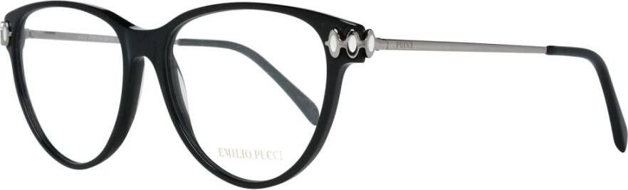 EMILIO PUCCI Zwarte Metalen en Kunststof Optische Frames Black Dames