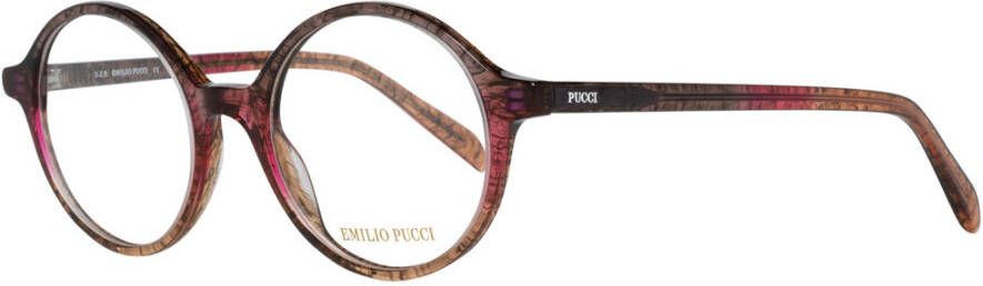 EMILIO PUCCI Bruine Ronde Optische Frames met Merkhoes Brown Dames