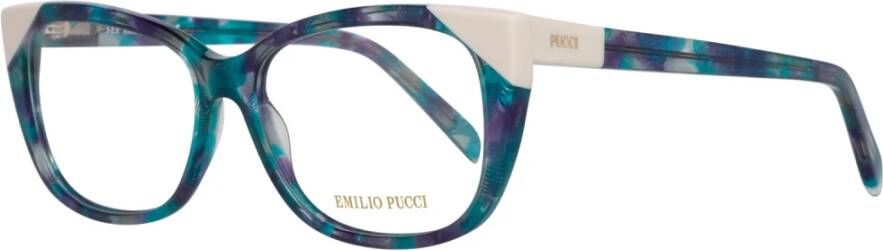 EMILIO PUCCI Blauwe Dames Optische Monturen Stijlvol Volledig Omrand Blue Dames
