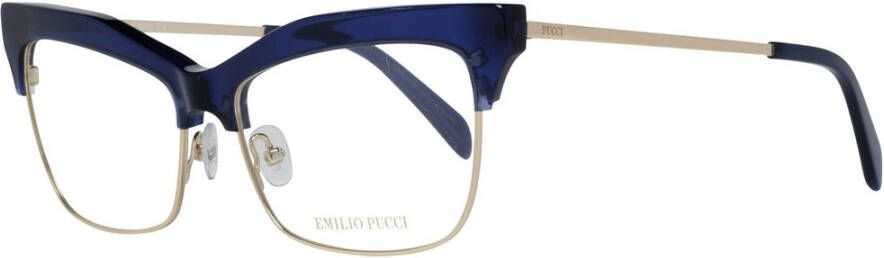 EMILIO PUCCI Blauw Goud Full-Rim Optische Monturen Blue Dames