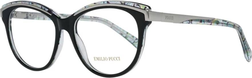 EMILIO PUCCI Moderne Zwarte Optische Brillen met Veerscharnier Black Dames