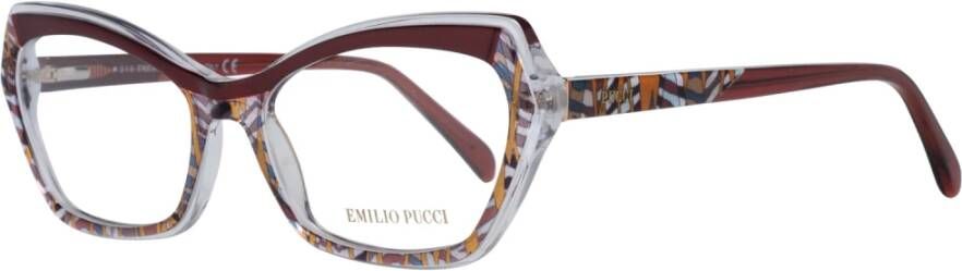 EMILIO PUCCI Bourgondische Plastic Optische Frames voor Vrouwen Red Dames