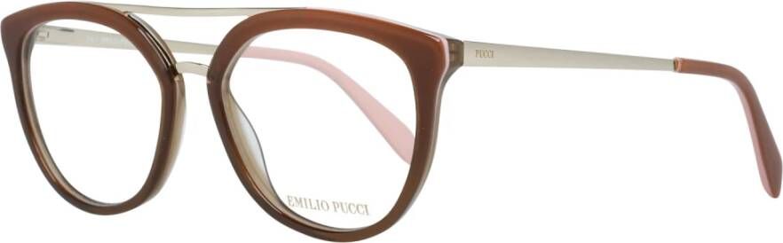 EMILIO PUCCI Bruine Ronde Optische Brillen met Veerscharnieren Brown Dames