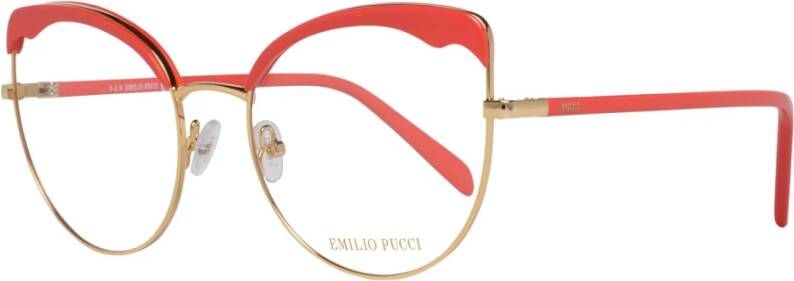 EMILIO PUCCI Oranje Dames Optische Monturen Metaal & Plastic Orange Dames