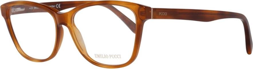 EMILIO PUCCI Bruine Kunststof Optische Brillen met Veerscharnier Brown Dames