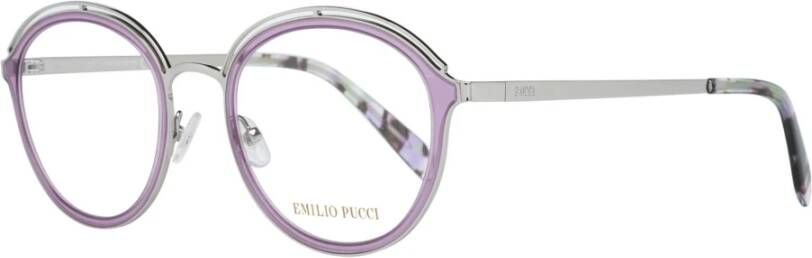 EMILIO PUCCI Stijlvolle Paarse Ronde Optische Monturen Purple Dames