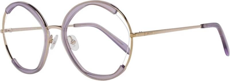 EMILIO PUCCI Paarse Ronde Optische Montuur met Hoes Purple Dames