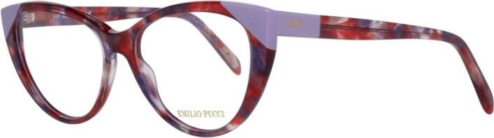 EMILIO PUCCI Paarse Kunststof Volledig Omrande Optische Monturen Purple Dames
