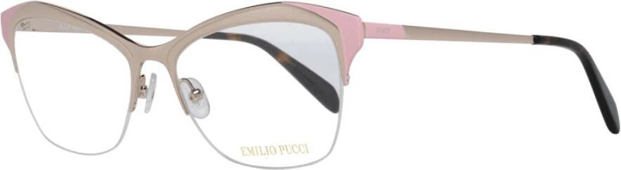 EMILIO PUCCI Rose Gouden Half-Rim Optische Monturen voor Vrouwen Pink Dames