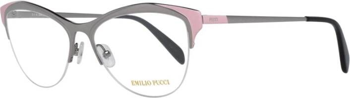 EMILIO PUCCI Zilveren Metalen Half-Rim Optische Brillen voor Vrouwen Gray Dames