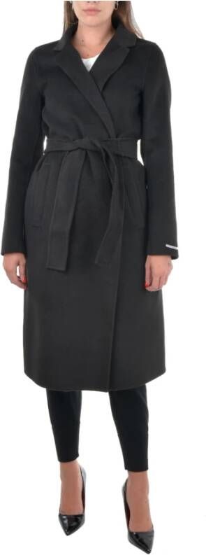 Emme DI Marella Belted Coat Zwart Dames