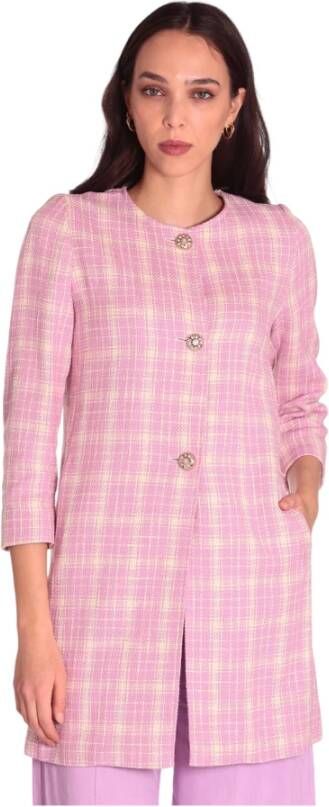 Emme DI Marella Single-Breasted Coats Roze Dames