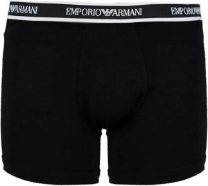 Emporio Armani 3-Pack Boxershorts met Elastische Tailleband en Logo Zwart Heren