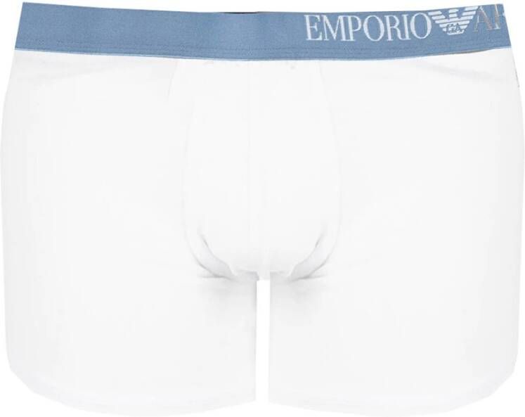 Emporio Armani 3-Pack Boxershorts met Logo Tailleband Wit Heren