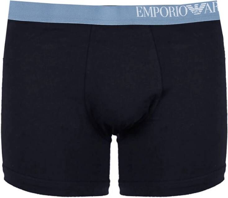 Emporio Armani 3-Pack Boxershorts met Logo Tailleband Zwart Heren