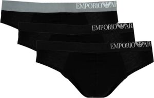 Emporio Armani 3-Pack Elastische Taille Boxershorts Zwart Heren