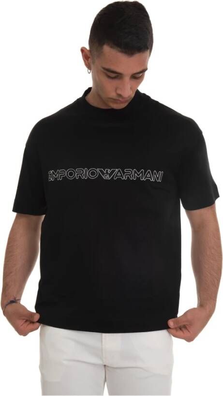 Emporio Armani Zwart Logo T-Shirt voor Heren Black Heren