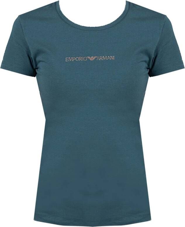 Emporio Armani Aansluitend Ronde Hals T-shirt Blauw Dames