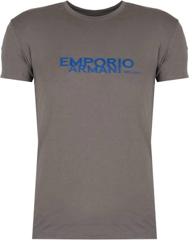 Emporio Armani Aansluitend Ronde Hals T-shirt Grijs Heren