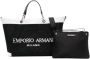 Emporio Armani Logo-Intarsia Tote Bag Zwart Wit Gebreide Handtas Black Dames - Thumbnail 8