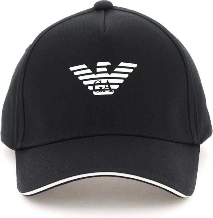 Emporio Armani Baseball Cap met logo Zwart Heren