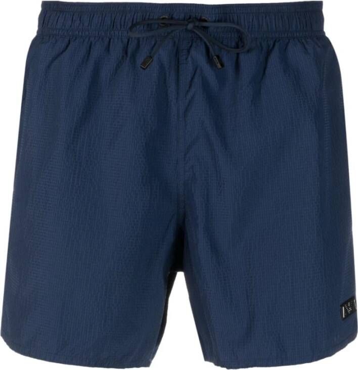 Emporio Armani Blauwe Zeilkleding Shorts Waterafstotend Blue Heren