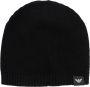 Emporio Armani Kasjmier Zwart Geribbeld Logo Hoed Black Heren - Thumbnail 1