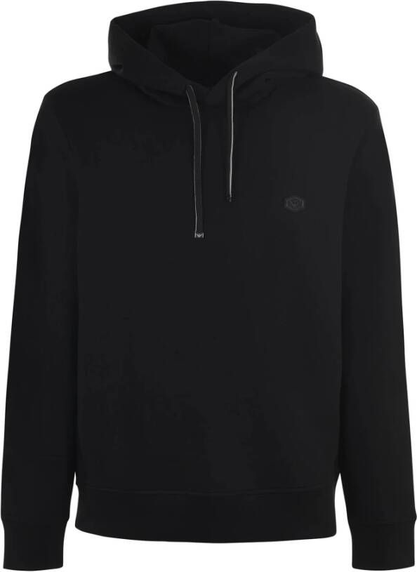 Emporio Armani Black Stretch Cotton Blend Sweatshirt Zwart Heren