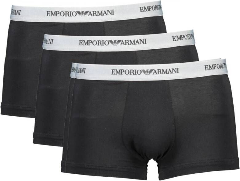 Emporio Armani Sportieve Trunk Ondergoed 3-Pack Herenshorts Black Heren