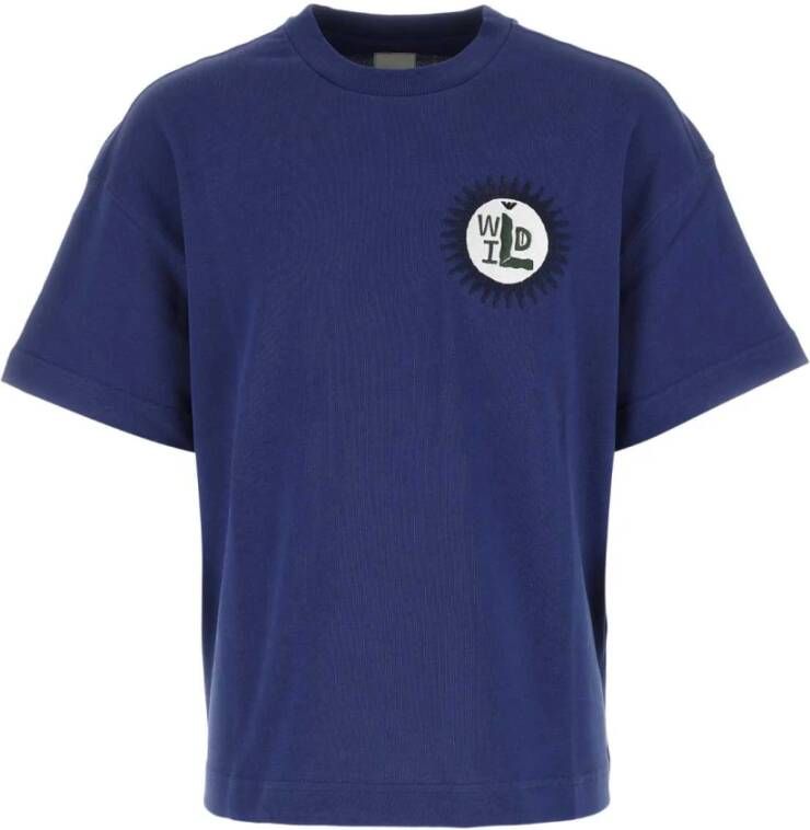 Emporio Armani Blauw katoen oversized t-shirt Blauw Heren