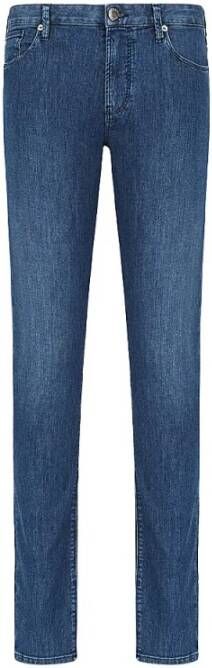 Emporio Armani Blauwe Slim-Fit Jeans voor Heren Blue Heren