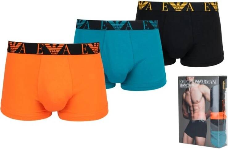 Emporio Armani Logo tailleband stretch boxers tripack Zwart Heren