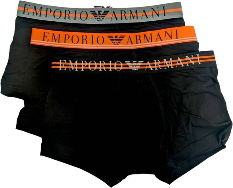 Emporio Armani 3-Pack Boxershorts met elastische tailleband Zwart Heren