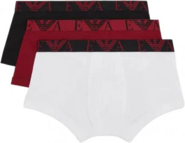 Emporio Armani Logo waistband stretch boxers tripack Zwart Heren