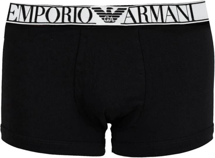 Emporio Armani Boxershorts van hoogwaardig katoen met elastische tailleband Zwart Heren