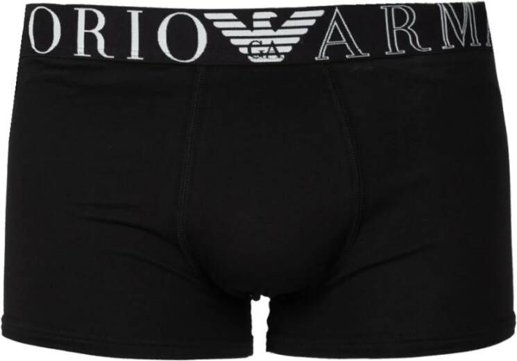 Emporio Armani Boxershorts van hoogwaardig katoen met elastische tailleband Zwart Heren
