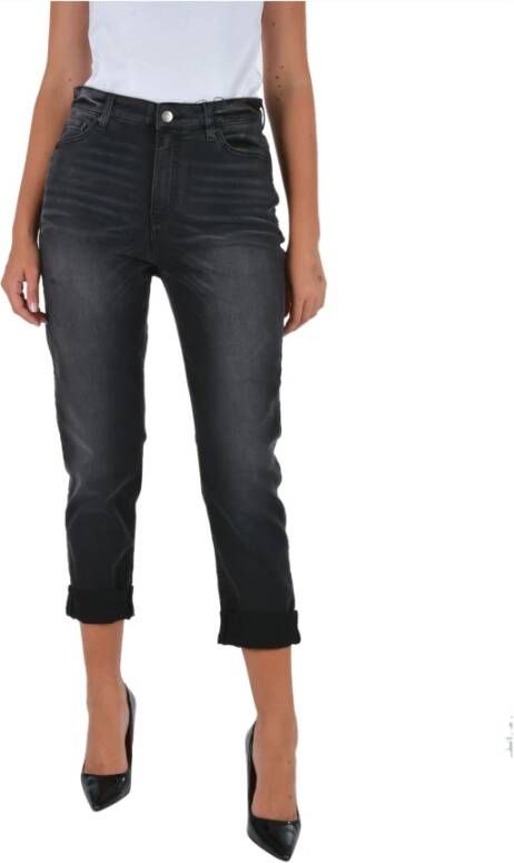 Emporio Armani Hoge Taille Cropped Jeans Gray Dames